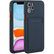 Wooze Huawei P40 Lite, Szilikon tok, kártyatartóval, Wooze Card Slot, sötétkék tok és táska