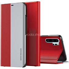 Wooze Huawei P40, Oldalra nyíló tok, stand, Wooze Silver Line, piros tok és táska