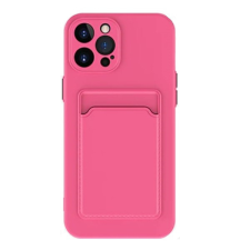 Wooze Huawei P50 / P50E, Szilikon tok, kártyatartóval, Wooze Card Slot, magenta (103974) mobiltelefon kellék
