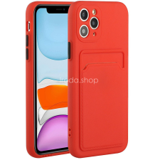Wooze Huawei P50 / P50E, Szilikon tok, kártyatartóval, Wooze Card Slot, piros tok és táska