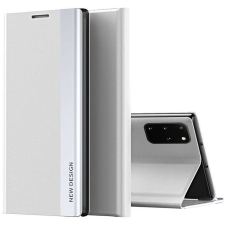 Wooze Huawei P Smart (2021), Oldalra nyíló tok, stand, Wooze Silver Line, világosszürke tok és táska