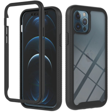Wooze Motorola Edge 30 Pro / Edge Plus (2022), Szilikon hátlap és műanyag előlapi tok, elő- és hátlapi üveggel, közepsen ütésálló, Wooze Power Case, fekete tok és táska