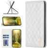 Wooze Pillow 3D rombusz minta Oldalra nyíló tok Motorola Moto G42 fehér