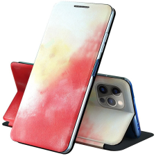 Wooze Samsung Galaxy S21 Plus 5G SM-G996, Oldalra nyíló tok, stand, festék minta, Wooze Flashy Colors, színes/piros tok és táska