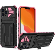 Wooze Transformer hátlaptok kitámasztóval iPhone 13 Pro fekete-rózsaszín tok és táska