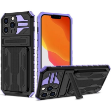 Wooze Transformer hátlaptok kitámasztóval iPhone 13 Pro Max fekete-lila tok és táska