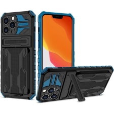 Wooze Transformer hátlaptok kitámasztóval iPhone 15 Plus fekete-kék tok és táska