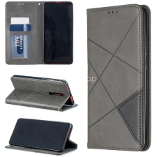 Wooze Xiaomi 12 Lite, Oldalra nyíló tok, stand, geometria minta, Wooze DesignBook, szürke tok és táska