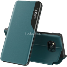 Wooze Xiaomi 13 Pro, Oldalra nyíló tok, stand, hívás mutatóval, Wooze FashionBook, zöld tok és táska