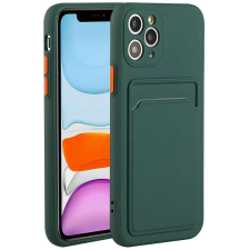 Wooze Xiaomi Mi 11 Pro, Szilikon tok, kártyatartóval, Wooze Card Slot, sötétzöld tok és táska