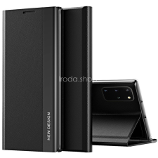 Wooze Xiaomi Poco X3 GT, Oldalra nyíló tok, stand, Wooze Silver Line, fekete tok és táska