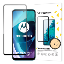 Wozinsky edzett üveg Full Glue szuper kemény képernyővédő teljes fedett keret tokbarát Motorola Moto G71 5G fekete mobiltelefon kellék