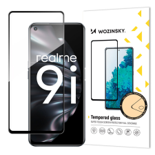 Wozinsky edzett üveg teljes ragasztó Super Tough képernyővédő teljes fedett keret Case Friendly Oppo A76 / Oppo A36 / Realme 9i fekete mobiltelefon kellék