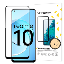 Wozinsky Full Glue ellátott edzett üveg edzett üveg Realme 10 9H teljes képernyővédő fekete kerettel mobiltelefon kellék