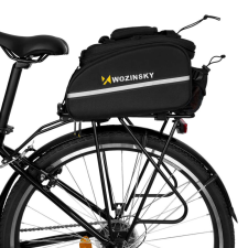 Wozinsky hátsó csomagtartóra szerelhető kerékpáros táska palacktartóval 35L, fekete kerékpáros táska
