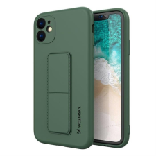 Wozinsky kitámasztható tok Flexible Silicone telefontok az állvány iPhone 11 Pro Sötét Zöld tok és táska