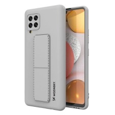 Wozinsky kitámasztható tok Flexible Silicone telefontok Samsung Galaxy A42 5G szürke tok és táska