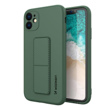 Wozinsky kitámasztható tok Flexible Silicone telefontok Samsung Galaxy A72 4G Sötétzöld tok és táska