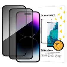 Wozinsky Privacy Glass betekintésvédett edzett üveg fekete szegéllyel iPhone 17 Pro - 2 db mobiltelefon kellék