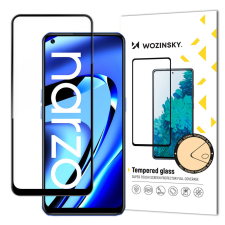 Wozinsky Super Tough Full Glue edzett üveg teljes képernyő keret Case Friendly Realme Narzo 50A Fekete mobiltelefon kellék