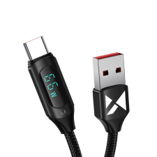 Wozinsky WUACC1 USB A - USB C kábel kijelző 66W 6A 1m - Fekete kábel és adapter