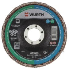 Würth WÜRTH Longlife Lamellás csiszolókorong, 125 mm, G40 (0578480524060 1) barkácsgép tartozék