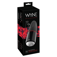 WYNE 02 - akkus, rezgő-szívó maszturbátor (fekete-fehér) egyéb erotikus kiegészítők férfiaknak