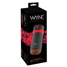 WYNE 04 - akkus, rezgő-szívó maszturbátor (fekete-piros) egyéb erotikus kiegészítők férfiaknak
