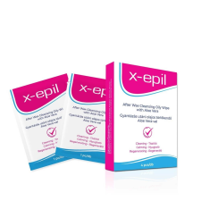 X-Epil - Gyantázás utáni olajos törlőkendő (4db) - Aloe Vera szőrtelenítés