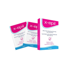 X-EPIL - Gyantázás utáni olajos törlőkendő (4db) - Aloe Vera szőrtelenítés