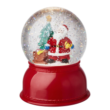 X-mas hógömb LED fénnyel, "Santa" karácsonyi dekoráció