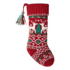 X-mas kötött karácsonyi zokni, rénszarvasok karácsonyi dekoráció