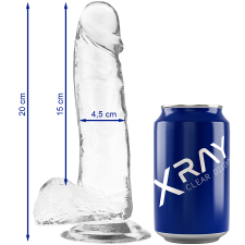 X RAY XRAY ÁTTETSZŐ FAROK DILDÓ GOLYÓKKAL - 20CM X 4.5CM műpénisz, dildó