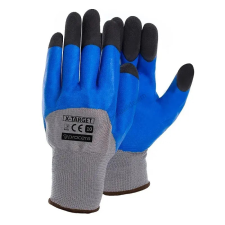 X-Target Latex mártott szerelőkesztyű (kék / fekete) XL / 10 védőkesztyű