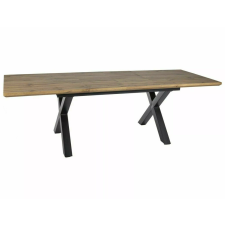  Xaviero II Kinyitható Artisan Tölgy Étkezőasztal Fekete X-lábakkal bútor