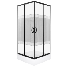  Xenia SQ 80 fekete szögletes zuhanykabin Victor plus tálcával kád, zuhanykabin