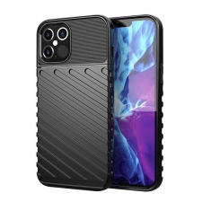 Xiaomi 13 Pro, Szilikon tok, közepesen ütésálló, domború csíkos minta, fekete tok és táska