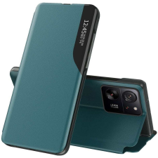  Xiaomi 14 Pro, Oldalra nyíló tok, stand, hívás mutatóval, Wooze FashionBook, zöld tok és táska
