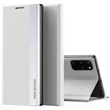  Xiaomi 14 Pro, Oldalra nyíló tok, stand, Wooze Silver Line, világosszürke tok és táska