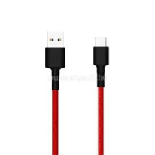 Xiaomi Mi USB-A - USB-C fonott adatkábel 1m - Piros/fekete (SJV4110GL) kábel és adapter