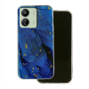  Xiaomi Poco C65 telefontok - Gold Glam Blue - mintás műanyag hátlap tok, szilikon kerettel