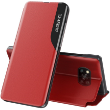  Xiaomi Redmi 12 4G / 12 5G / Note 12R, Oldalra nyíló tok, stand, hívás mutatóval, Wooze FashionBook, piros tok és táska