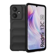  Xiaomi Redmi 13C 5G, Szilikon tok, közepesen ütésálló, 3D minta, fekete tok és táska