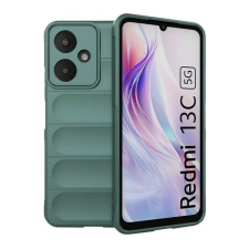 Xiaomi Redmi 13C 5G, Szilikon tok, közepesen ütésálló, 3D minta, sötétzöld tok és táska