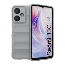 Xiaomi Redmi 13C 5G, Szilikon tok, közepesen ütésálló, 3D minta, világosszürke tok és táska