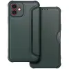  Xiaomi Redmi 14C / Poco C75, Oldalra nyíló tok, légpárnás sarok, bőrhatású, karbon minta, Razor Book, zöld