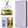  Xiaomi Redmi K60E, Oldalra nyíló tok, stand, kártyatartóval, 3D rombusz minta, Wooze Pillow, lila