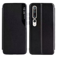 Xiaomi Redmi Note 10 / Note 10S fekete okos könyvtok, Smart view TPU tok és táska