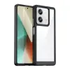  Xiaomi Redmi Note 13 5G, Műanyag hátlap védőtok + szilikon keret, közepesen ütésálló, átlátszó hátlap, fekete