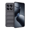  Xiaomi Redmi Note 14 Pro 5G (Global) / Poco X7, Szilikon tok, közepesen ütésálló, 3D minta, sötétszürke